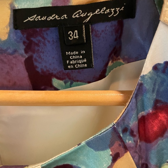 Designer silk blend multi-color dress - Picture 6 of 8